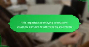 Pest Inspection: identifying infestations, assessing damage, recommending treatments