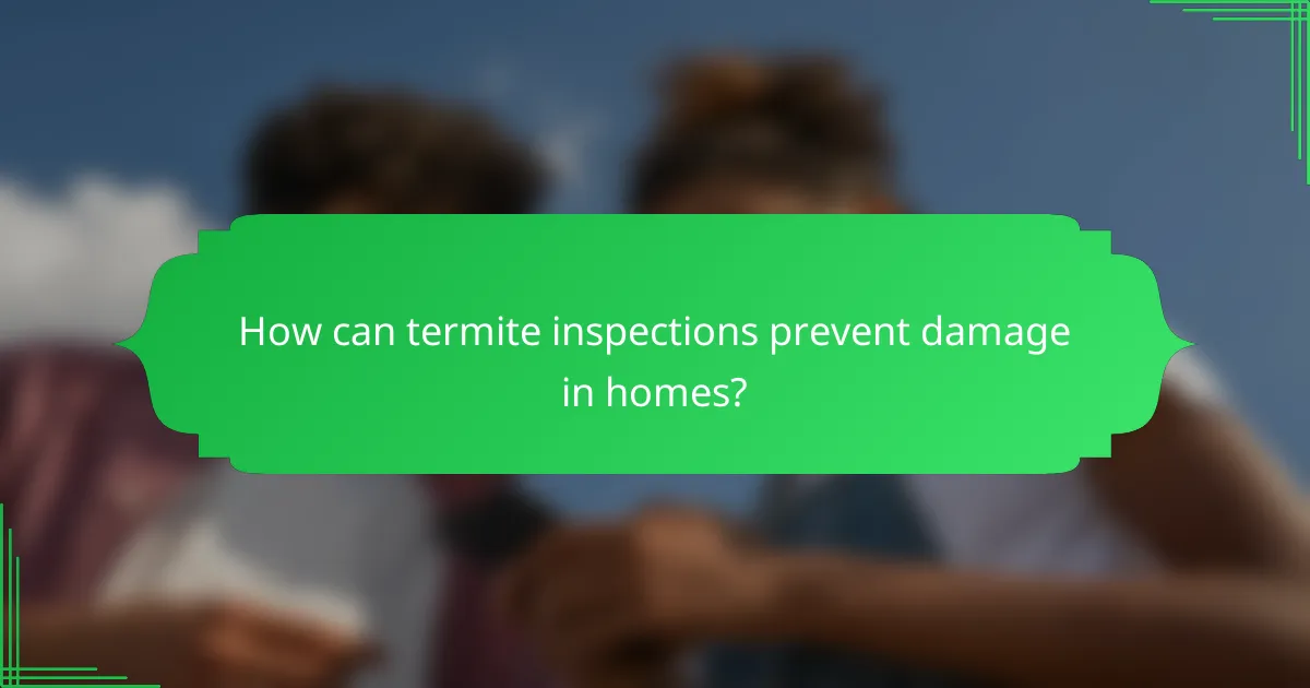 How can termite inspections prevent damage in homes?
