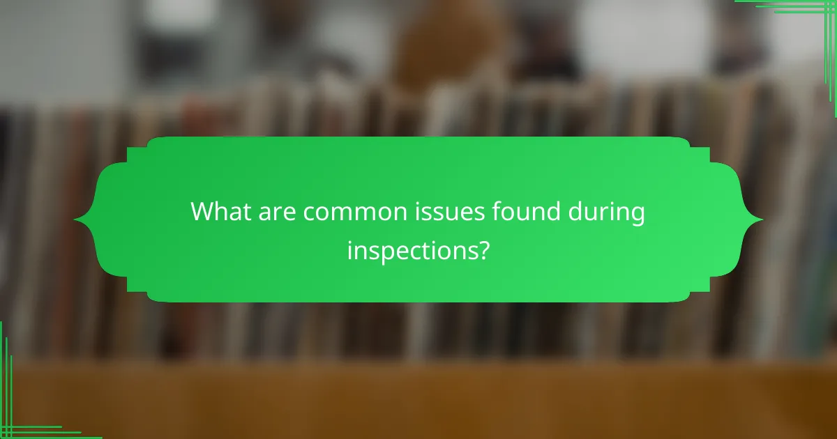 What are common issues found during inspections?