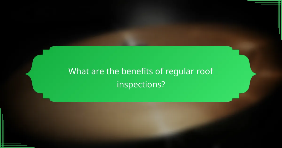 What are the benefits of regular roof inspections?