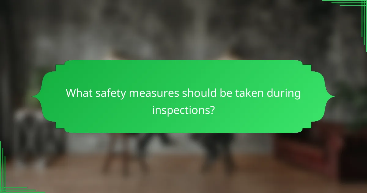 What safety measures should be taken during inspections?