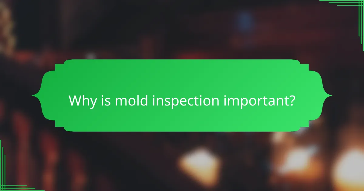 Why is mold inspection important?